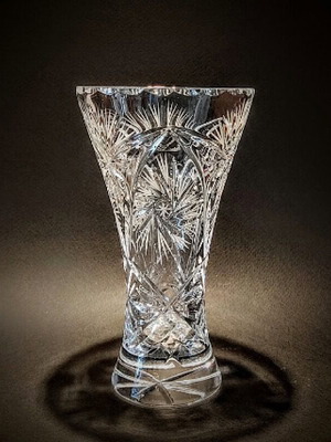 Κρυστάλλινο βαζάκι κλασικό 17εκ. καινούργιο, χειροποίητο