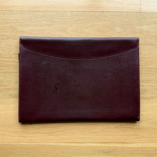 Olympic Airways leather briefcase-folder used, 1970s