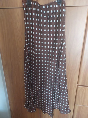 Shein καφέ πουά φούστα maxi καινούργια, σατέν υφή, νούμερο small