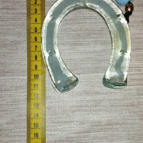 Handmade glass wall horseshoe charm