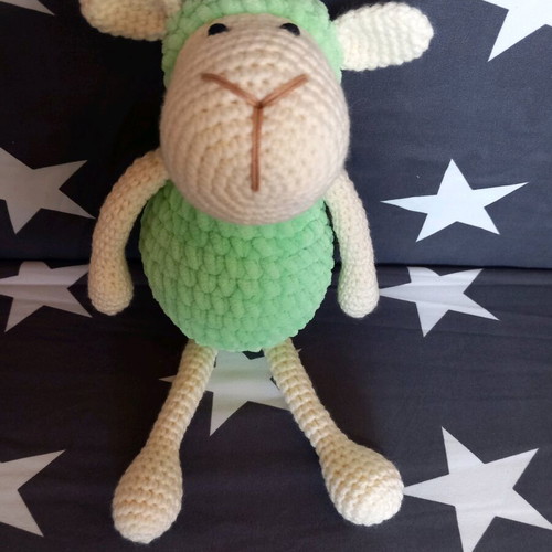 Handmade knitted lamb doll new, 27 cm