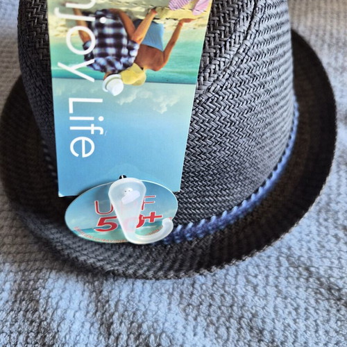 Fedora straw hat unisex new with UPF 50+ protection, size S/M