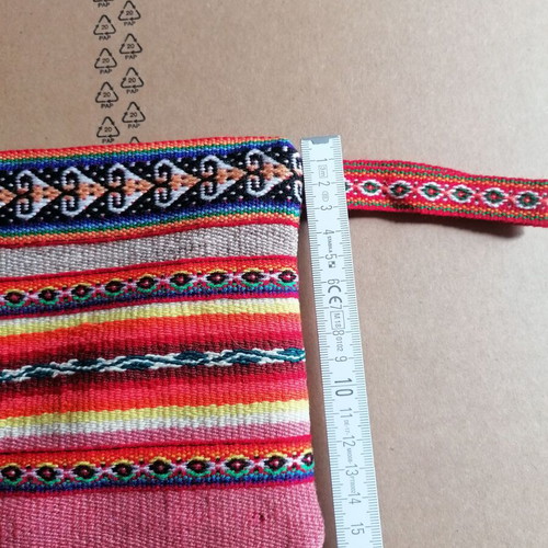 Peruvian woven toiletry bag handmade, new, pink and orange