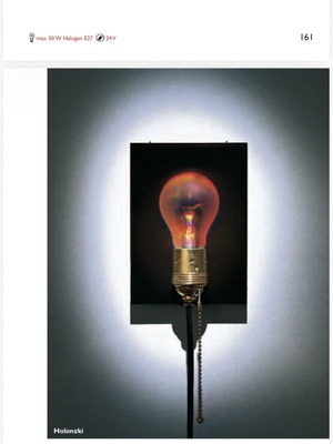 Holonzki Dead Bulb Alive επιτοίχιο φωτιστικό μεταχειρισμένο, γυάλινο ολόγραμμα 13x18 εκ