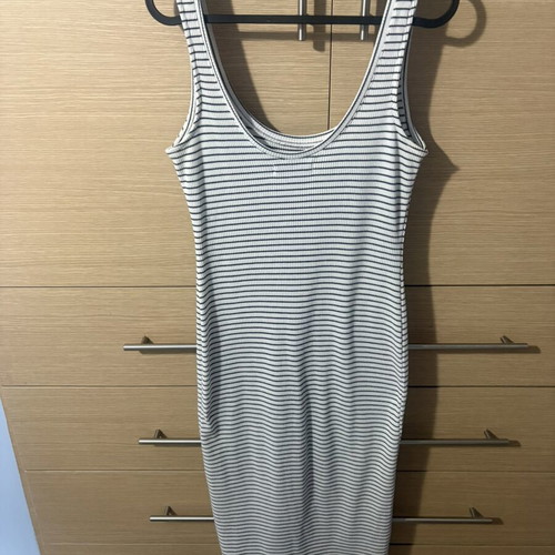 Bershka striped dress medium like new, black and white
