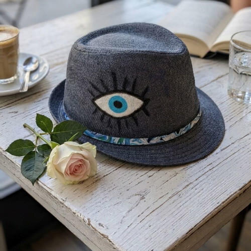 Hat with painted Greek eye