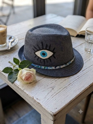 Hat with painted Greek eye