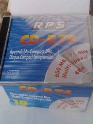 RPS CD-R 74 λεπτών πακέτο 10 καινούργια, 650 MB, multi-speed 48x