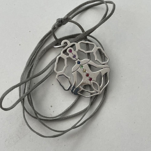 Silver pendant with colorful zirconia Liana Vouraki