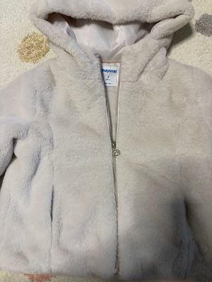 Mayoral fur coat and Alouette blouse like new, white