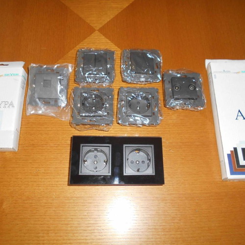 Electrical equipment new from renovation, 4 Schuko sockets, switches, TV and phone outlets
