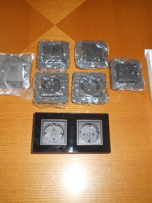 Electrical equipment new from renovation, 4 Schuko sockets, switches, TV and phone outlets