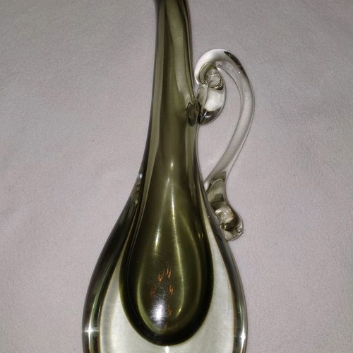 Murano decorative pitcher used, gray flower vase