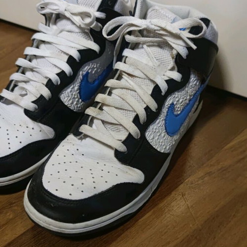 Nike Dunk sneakers like new, white-black-blue, size 42.5