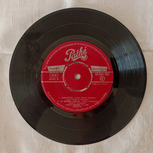 Renato Carosone Pathé Super 45 records used, Made in Greece, 2 discs