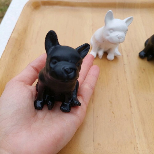 Table decorative porcelain dog figurines handmade new, set of 3