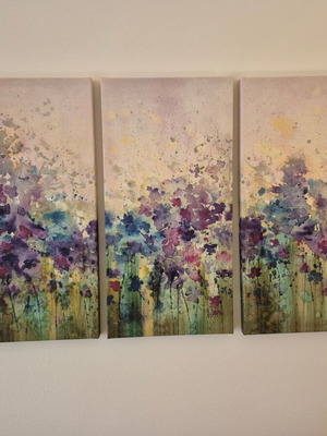 Painting with three pieces like new, vivid colors
