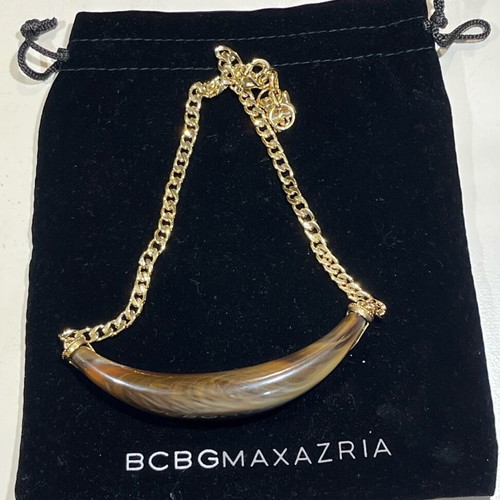 BCBG Gold Plated Necklace New with Central Bone Motif