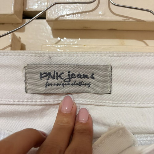 PNK Jeans White Low-Waisted Y2K Denim Pants like new, size S