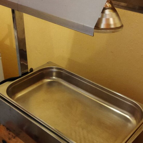 North potato warmer used with stainless steel 1/1GN tray and two lamps