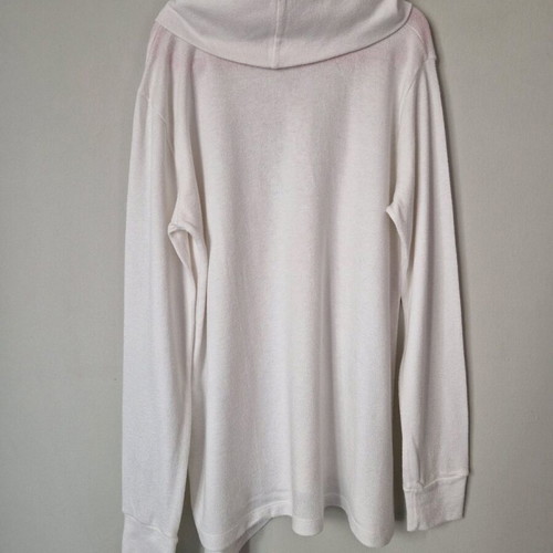 Simple asymmetrical white turtleneck blouse Small new with black pattern