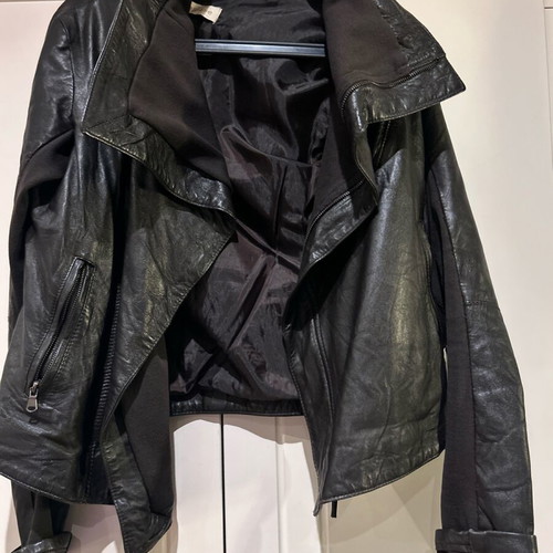 Leather jacket used, dark brown, Made in Italy, size XXXL