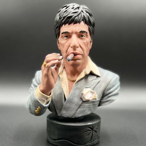 Custom Scarface Tony Montana Bust Hand-Painted 15cm Like New