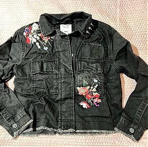 Bershka jeans embroidered jacket