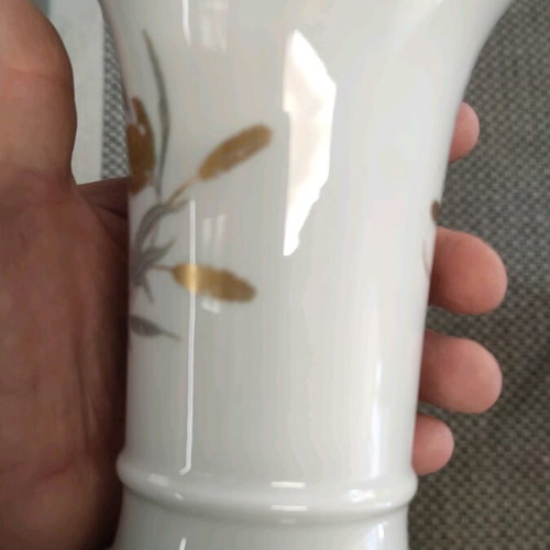 Vintage Kaiser Porcelain vase with handmade decoration and gilding like new