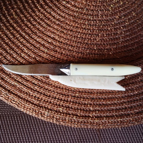 Decorative Cretan knife used with mantinada and sheath