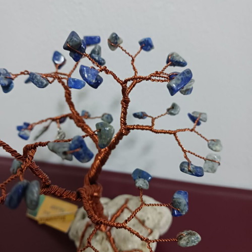 Tree made of sodalite and copper wire, new