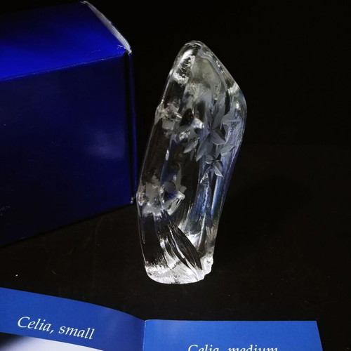 Celia paperweight handmade Maleras full lead crystal new