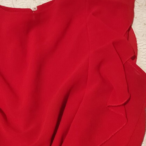 Blouse red medium semi-transparent with details