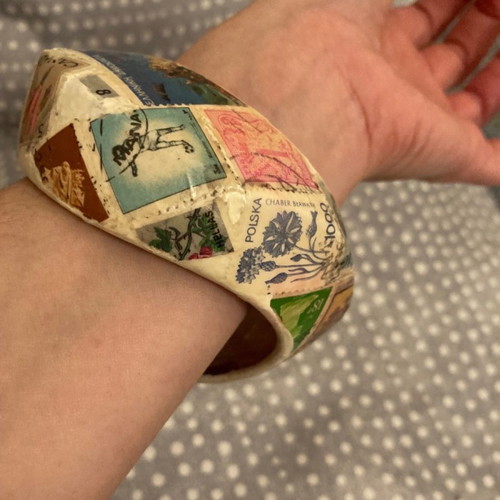 Large bracelet made of stamps new