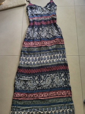 Maxi boho summer dress Stradivarius like new, size S/M, multicolor