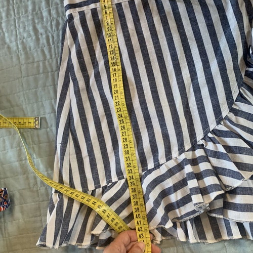 Stripe wrap skirt with frill size XS like new, Shein
