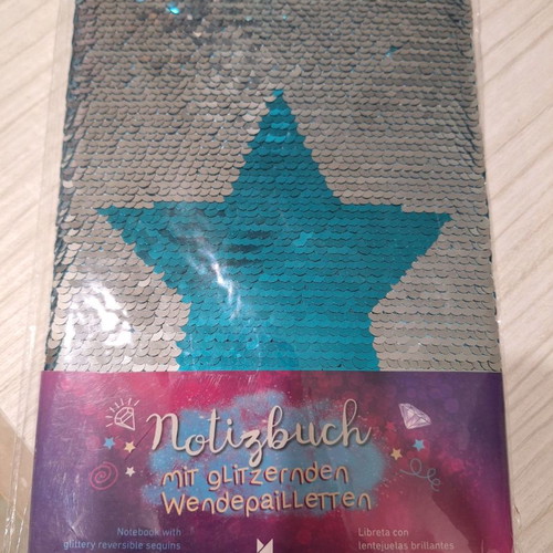 Children's notebook ruled with color-changing sequins new