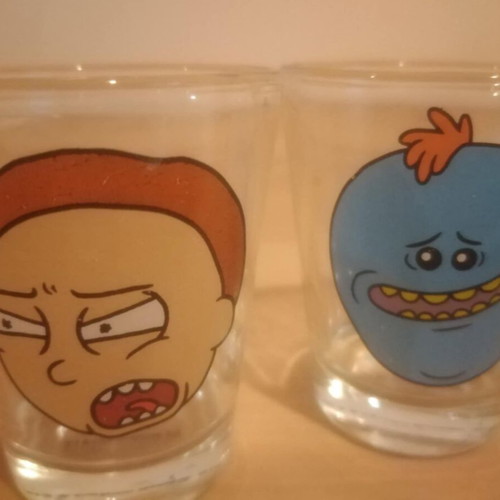 Rick and Morty shot glasses set of four like new