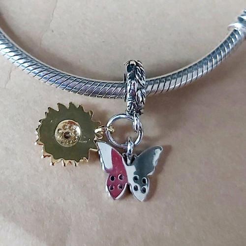 Silver 925 charm Spring new, colorful enamel and crystals