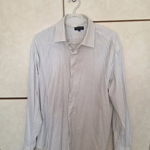 White striped Italian dress shirt size L like new