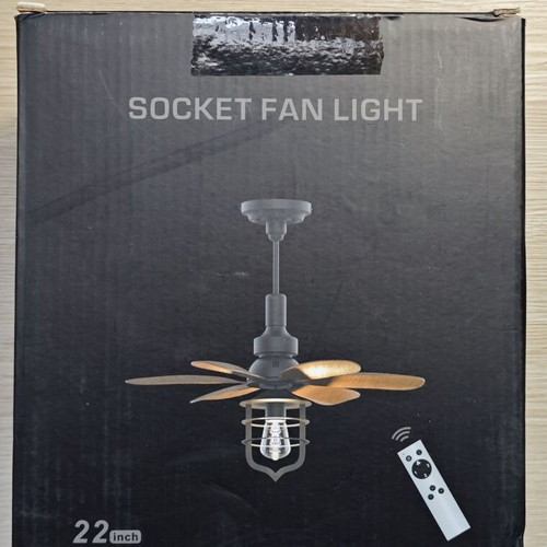 Ceiling lamp with fan and remote control new, E27 socket