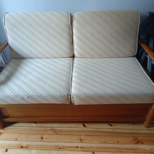 Two-seater sofa used with storage space