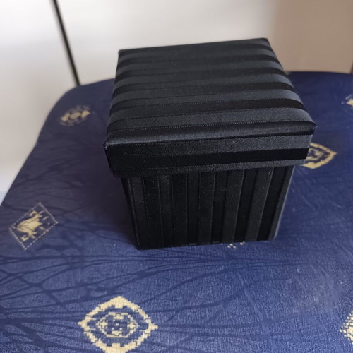 Tie set with cufflinks and handkerchief, new, black satin
