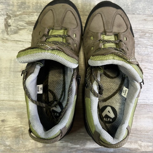 ALFA Gore-Tex hiking shoes, brown suede and green mesh, EU 38