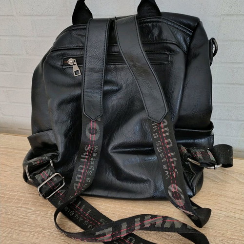 Bag type backpack like new, black with textile handle