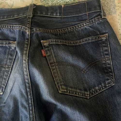 Levi's vintage jeans used, punk and skinhead style, cuffed hems