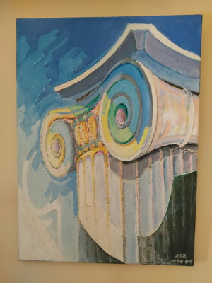 Modern Column Canvas Painting new, Spyros Lefkokoilos 2009