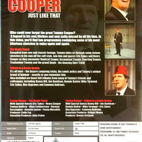 Tommy Cooper Just Like That DVD, sealed