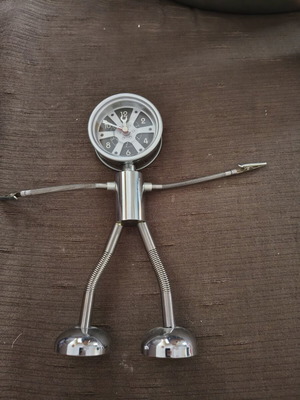 Vintage ρολόι-ξυπνητήρι ρομπότ quartz με κλιπς, πλήρως λειτουργικό