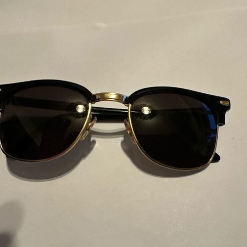 Vintage ItaloOptik Stardust sunglasses black and gold NOS